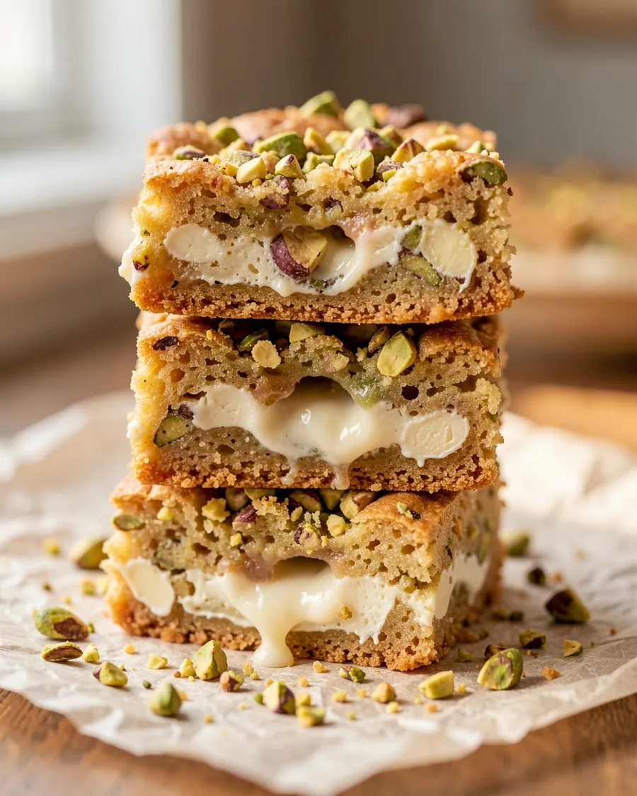 Pistachio blondies